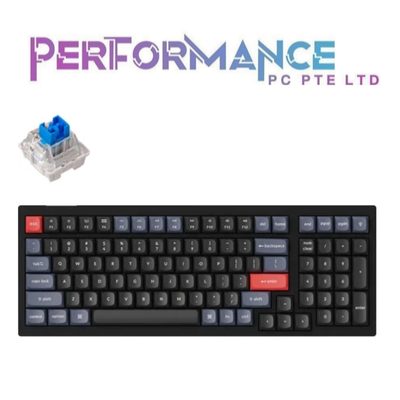 KEYCHRON V5 Frosted Black / Carbon Black Blue Switch QMK Custom Mechanical Keyboard (1 YEAR WARRANTY BY TECH DYNAMIC PTE LTD)