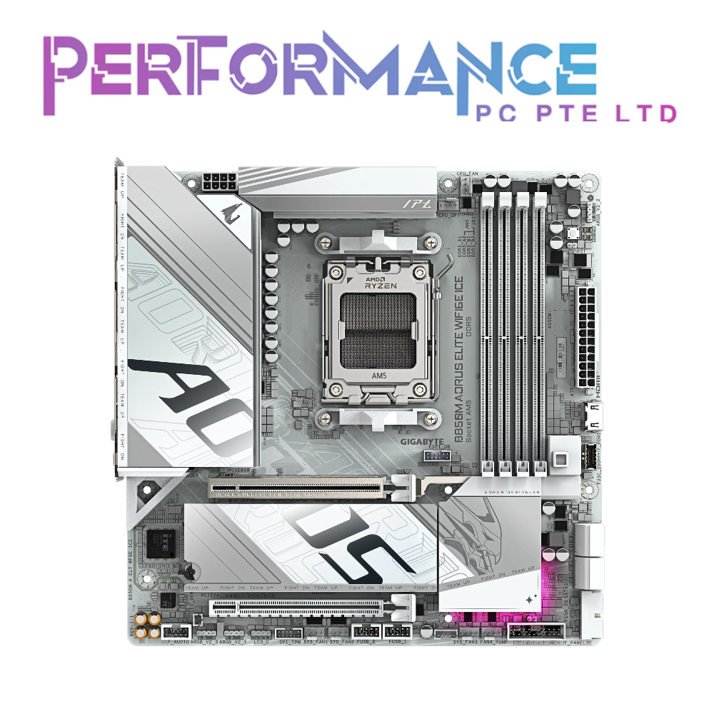GIGABYTE B850M AORUS ELITE WIFI6E ICE (rev. 1.x) DDR5 MOTHERBOARD (3 YEARS WARRANTY BY CDL TRADING PTE LTD)