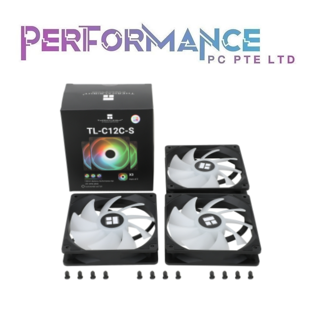 THERMALRIGHT TL-C12C-S 120mm 3 Piece Fan Pack - Black / White ( 5 YEARS WARRANTY BY THERMALRIGHT )