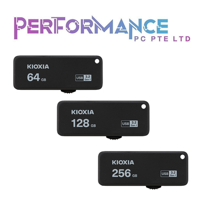 KIOXIA TransMemory U365 USB3.2  Gen 1 R150 USB Flash Drive 64GB/128GB/256GB Black (5 YEARS WARRANTY BY KIOXIA PTE LTD)