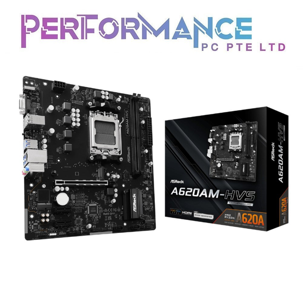 ASROCK A620AM-HVS  AMD A620 DDR5 MOTHERBOARD (3 YEARS WARRANTY BY TECH DYNAMIC PTE LTD)
