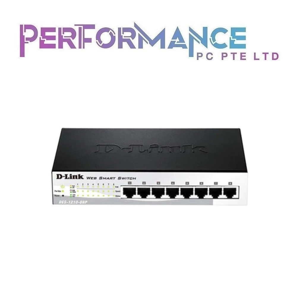 D-LINK 1210-08P 8-port Fast Ethernet Smart Managed PoE IPv6 L2 features (72W) Switch (LIFE TIME WARRANTY BY BAN LEONG TECHNOLOGY PTE LTD)