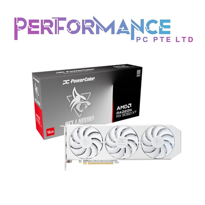 POWERCOLOR HELLHOUND RADEON BLACK/WHITE RX 9060 XT OC 8GB / 16GB GDDR6 (3YEARS WARRANTY BY BAN LEONG TECHNOLOGIES PTE LTD)