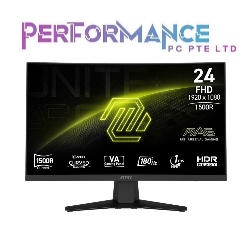 MSI MAG 244C 24 INCH FHD 1Ms CURVED MONITOR (3 YEAR WARRANTY BY CORBELL TECHNOLOGY PTE LTD)