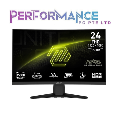 MSI MAG 244C 24 INCH FHD 1Ms CURVED MONITOR (3 YEAR WARRANTY BY CORBELL TECHNOLOGY PTE LTD)