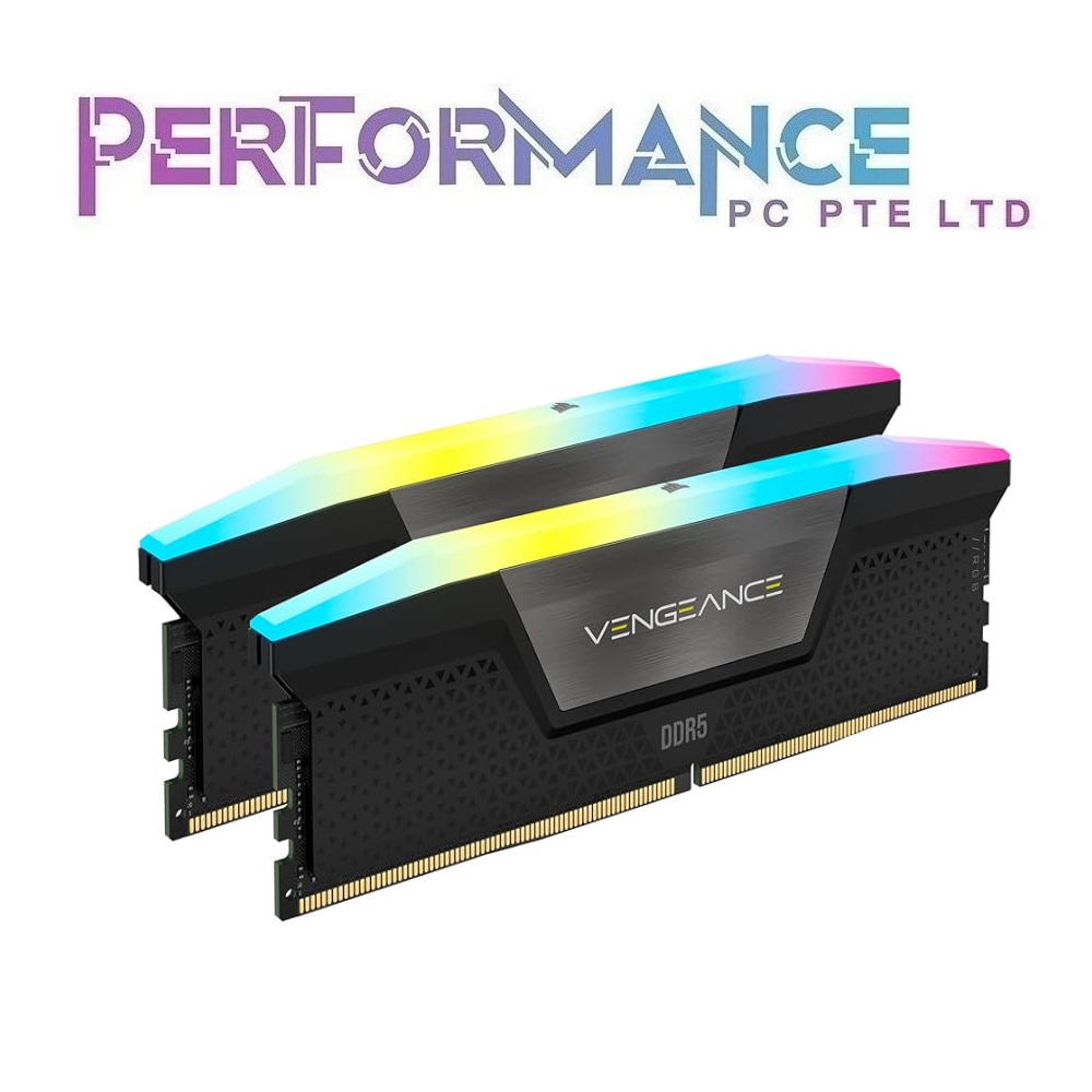 CORSAIR VENGEANCE RGB DDR5 (2x16GB) (2x32GB) 6400Mhz CL32 - Black (LIMITED LIFETIME WARRANTY BY CONVERGENT SYSTEM)