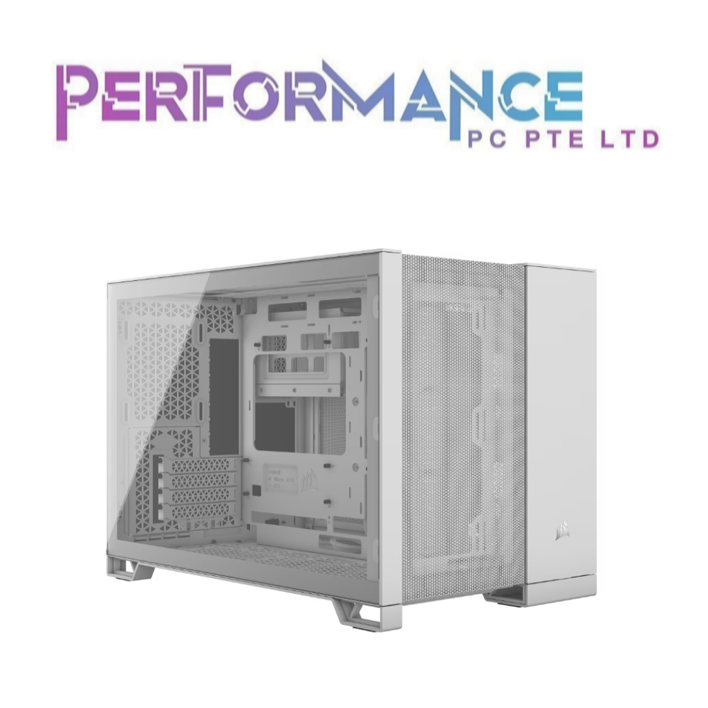 CORSAIR 2500D AIRFLOW Micro ATX Dual Chamber PC Case, Black / White (2 YEARS WARRANTY BY CONVERGENT SYSTEM PTE LTD)
