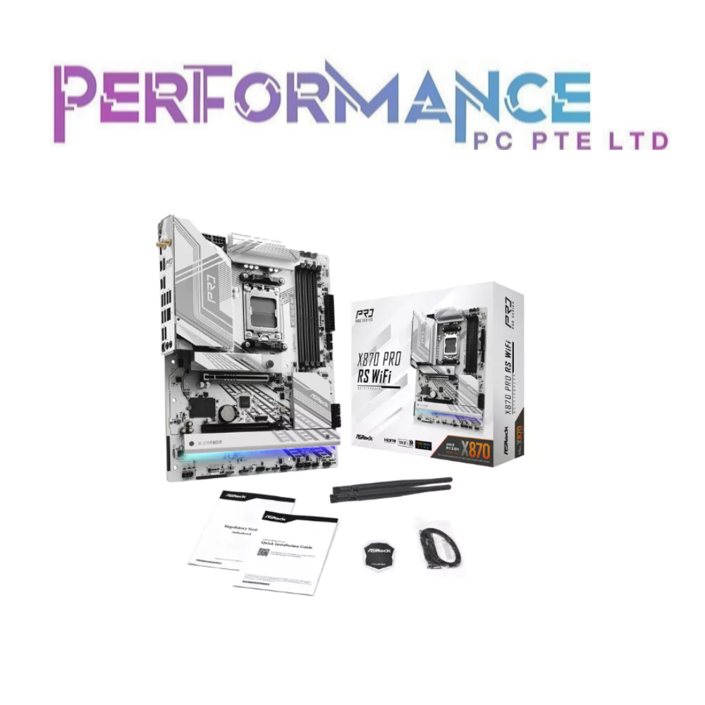 ASROCK X870 PRO RS WIFI (WHITE) MOTHERBOARD ( 3 YEARS WARRANTY BY TECH DYNAMIC PTE LTD)