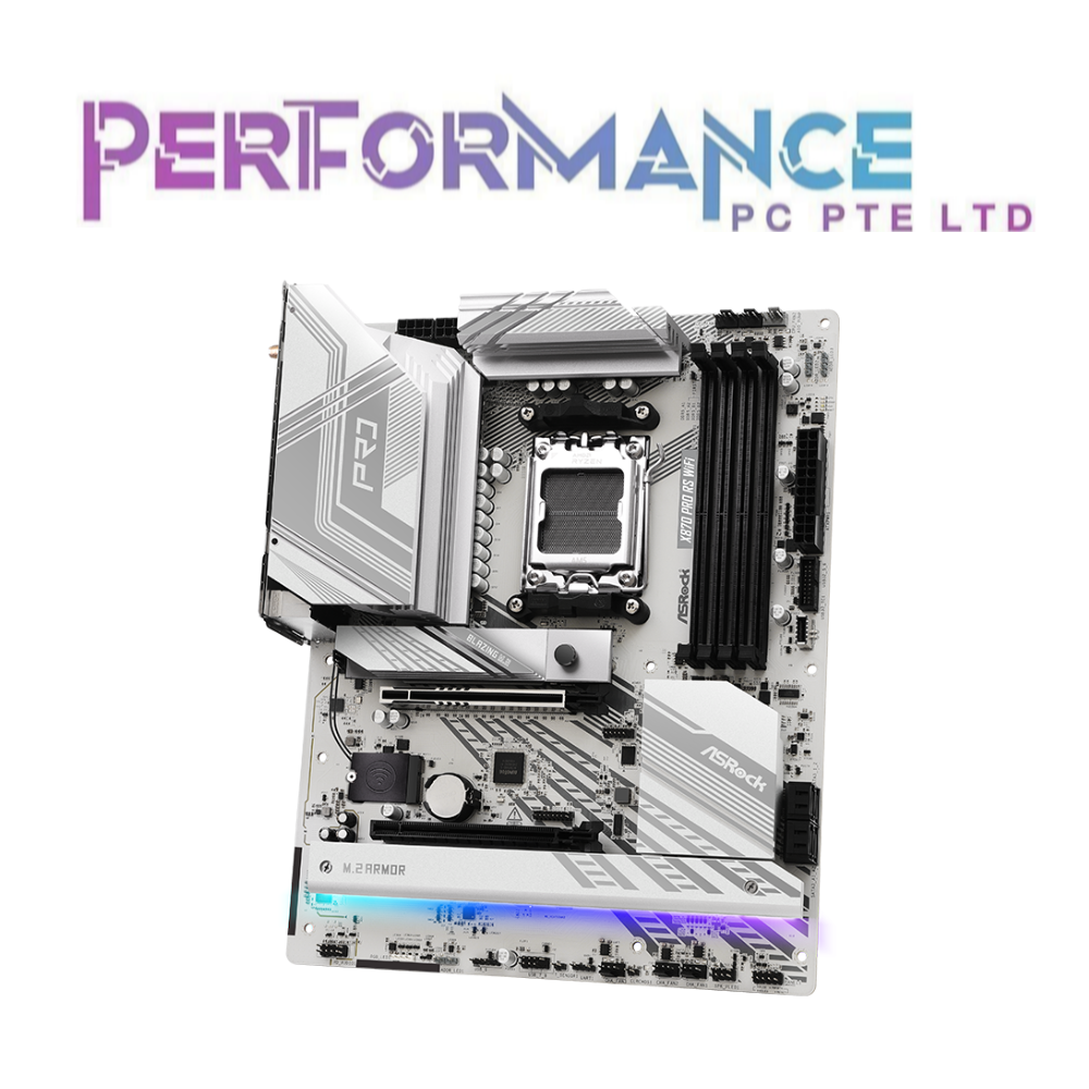 ASROCK X870 PRO RS WIFI (WHITE) MOTHERBOARD ( 3 YEARS WARRANTY BY TECH DYNAMIC PTE LTD)