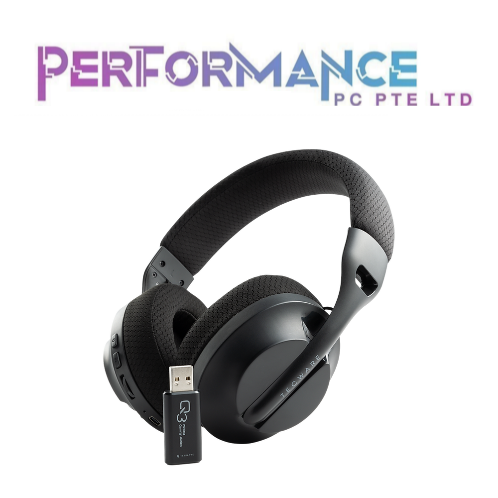 Tecware Q3 Black Wireless Gaming Headset (1 YEAR WARRANTY BY TECH DYNAMIC PTE LTD)