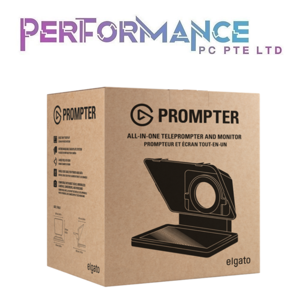 Elgato Prompter, The all-in-one creator's teleprompter camera (2 YEARS WARRANTY BY CONVERGENT SYSTEM PTE LTD)