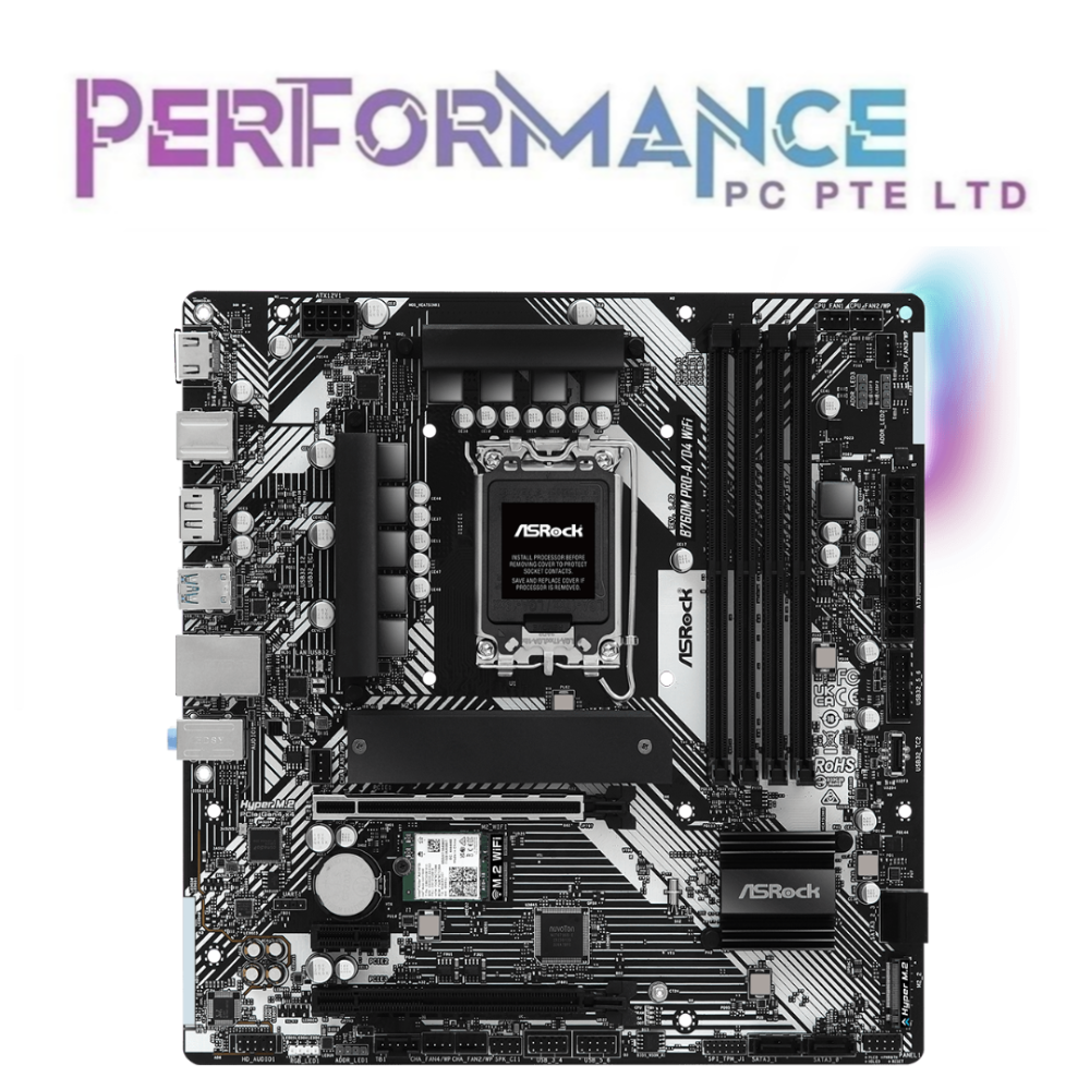 ASRock B760M B 760M B760 M PRO-A D4 WIFI MOTHERBOARD (SUPPORT 14th, 13th & 12th Gen CPU) (3 YEARS WARRANTY BY TECH DYNAMIC PTE LTD)