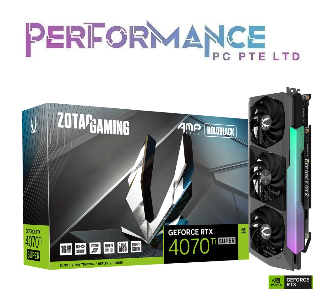 ZOTAC GAMING GeForce RTX 4070 Ti SUPER RTX 4070TI SUPER 4070TISUPER AMP HOLO 16GB GDDR6X ( 3+2 Years Warranty with Tech Dynamic Pte Ltd )