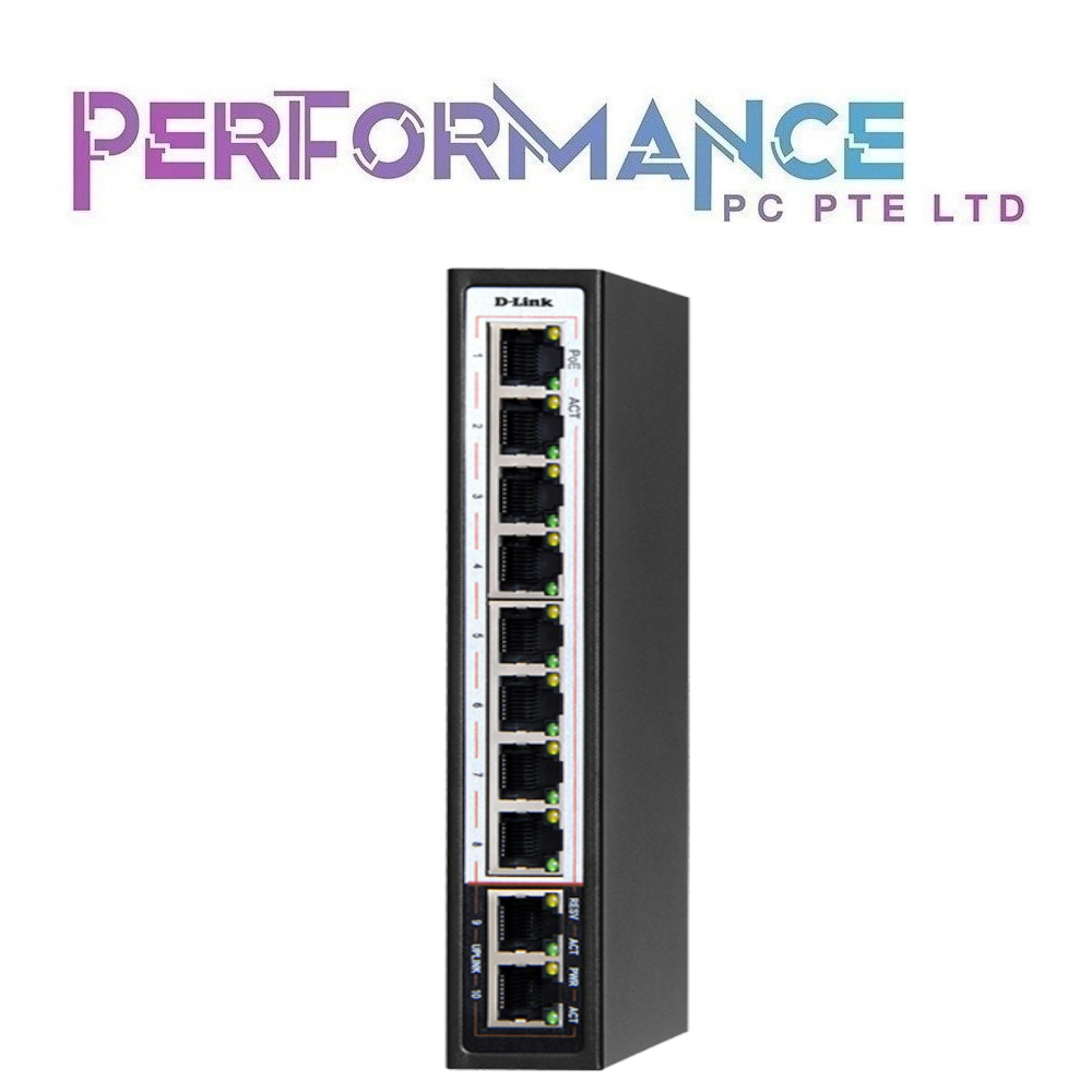 D-LINK 10-Port PoE Switch with 8 Long Reach 250m PoE Ports and 2 Uplink Ports DES-F1010P-E (3 YEARS WARRANTY BY BAN LEONG TECHNOLOGY PTE LTD)