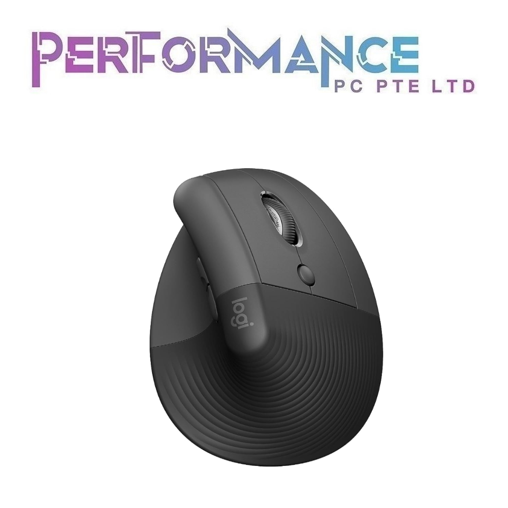 LOGITECH LIFT VERTICAL MOUSE DPI RANGE 400-4000 dpi Supported by Logi Options+ on Windows and macOS - Graphite (2 YEARS WARRANTY BY BAN LEONG TECHNOLOGY PTE LTD)