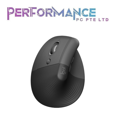 LOGITECH LIFT VERTICAL MOUSE DPI RANGE 400-4000 dpi Supported by Logi Options+ on Windows and macOS - Graphite (2 YEARS WARRANTY BY BAN LEONG TECHNOLOGY PTE LTD)