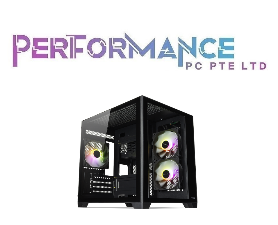 TECWARE VXM2 MATX DUAL GLASS CASE WITH 3 ARGB SYNC FANS (1 YEARS WARRANTY BY TECH DYNAMIC PTE LTD)