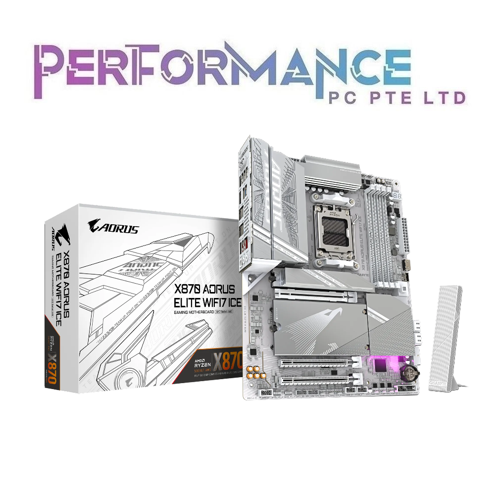 Gigabyte X870 X 870 Aorus Elite Wifi 7 Ice DDR5 AM5 ATX Gaming Mobo Motherboard (3 YEARS WARRANTY BY CDL TRADING PTE LTD)