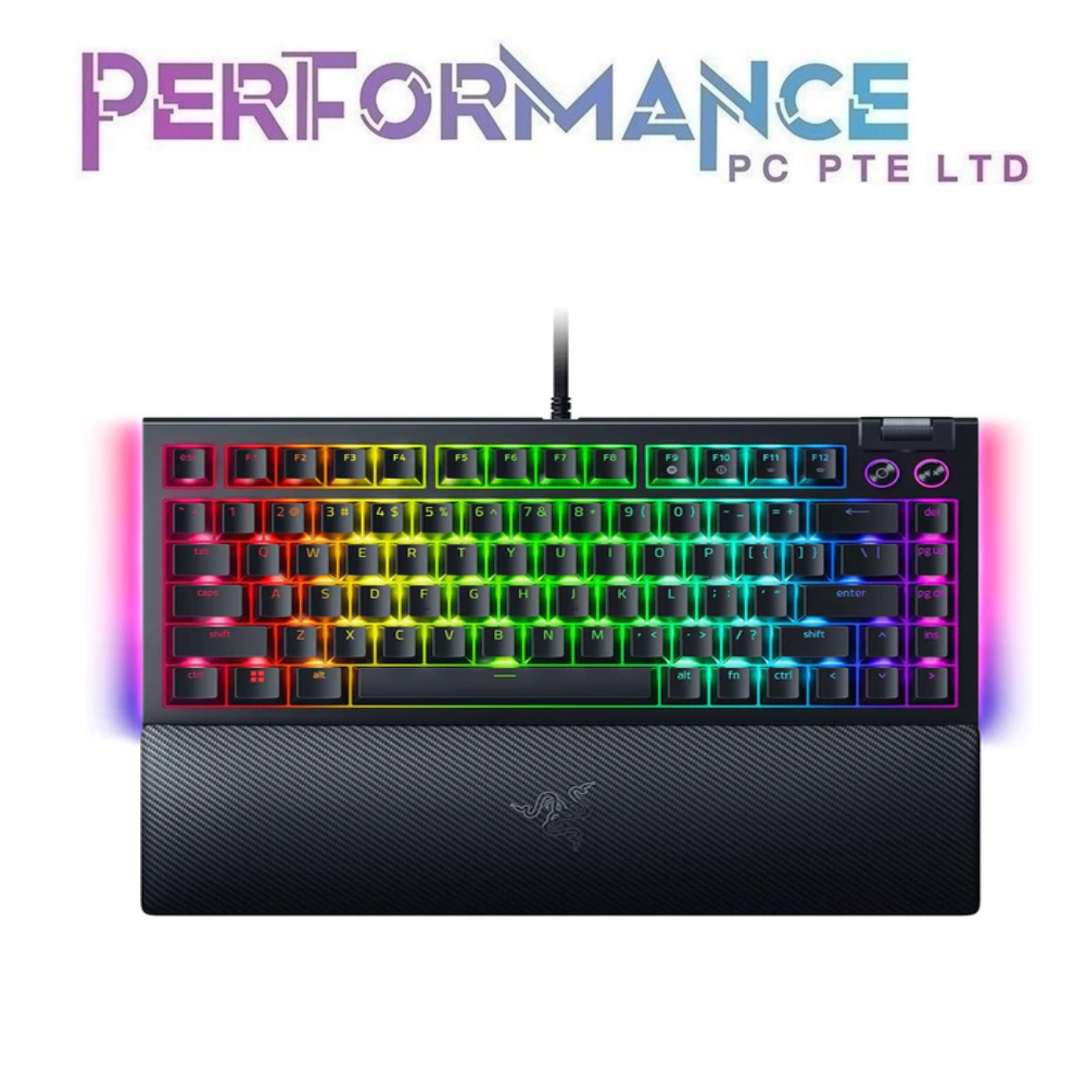 Razer BlackWidow V4 75% - Hot-swappable Mechanical Gaming Keyboard - US Layout - FRML - Black / White Edition (2 YEARS WARRANTY BY BAN LEONG TECHNOLOGY PTE LTD)