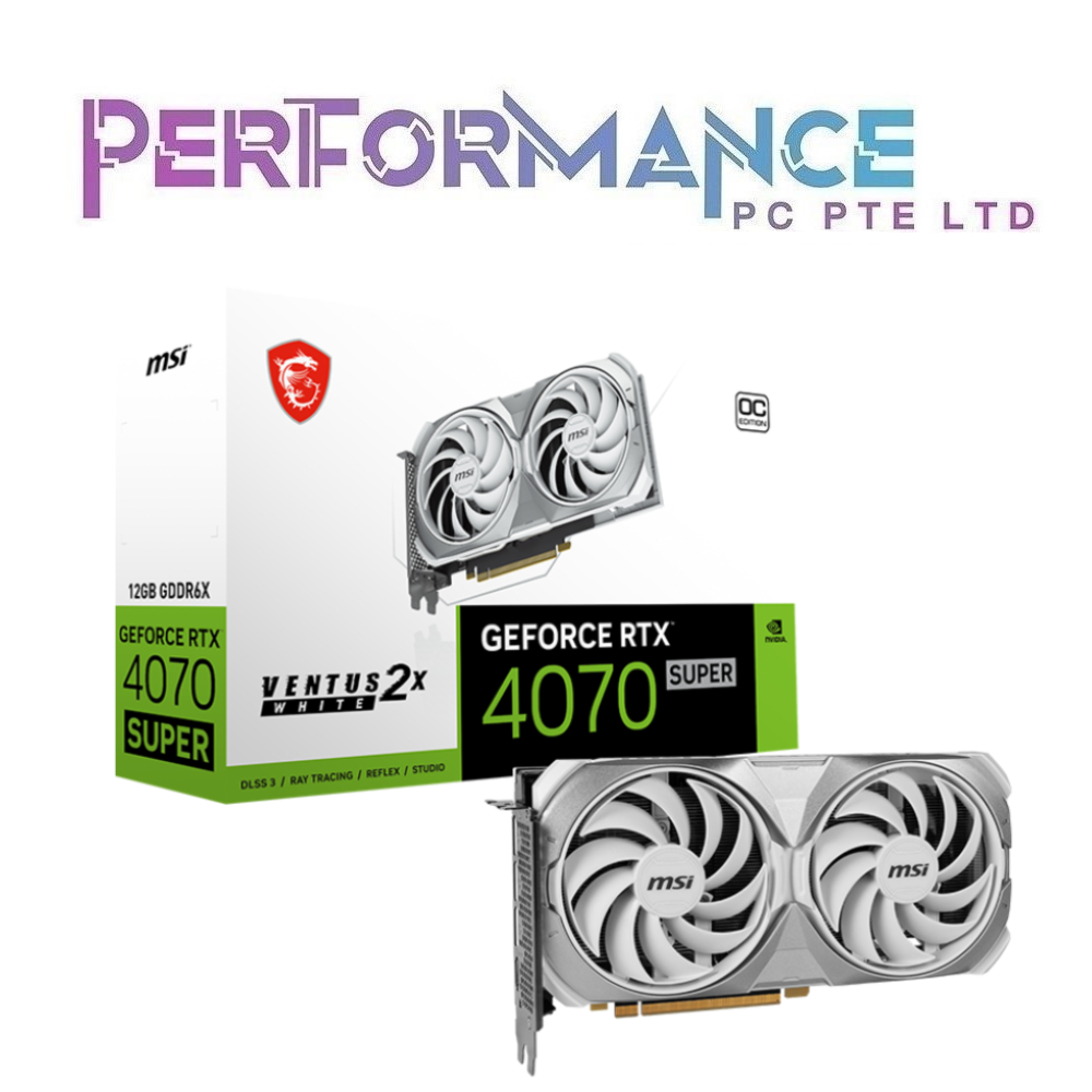 MSI GeForce RTX 4070 RTX4070 SUPER 12G VENTUS 2X WHITE OC (3 YEARS WARRANTY BY CORBELL TECHNOLOGY PTE LTD)