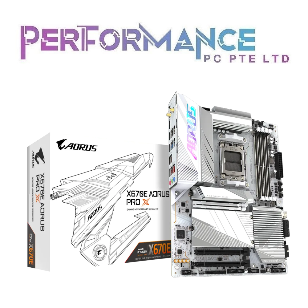 GIGABYTE X670E AORUS PRO X MOTHERBOARD 4*DIMMs with AMD EXPO & Intel XMP Memory Module Support PCIe 5.0 x16 slot with 10X strength (3 YEARS WARRANTY BY CDL TRADING PTE LTD)