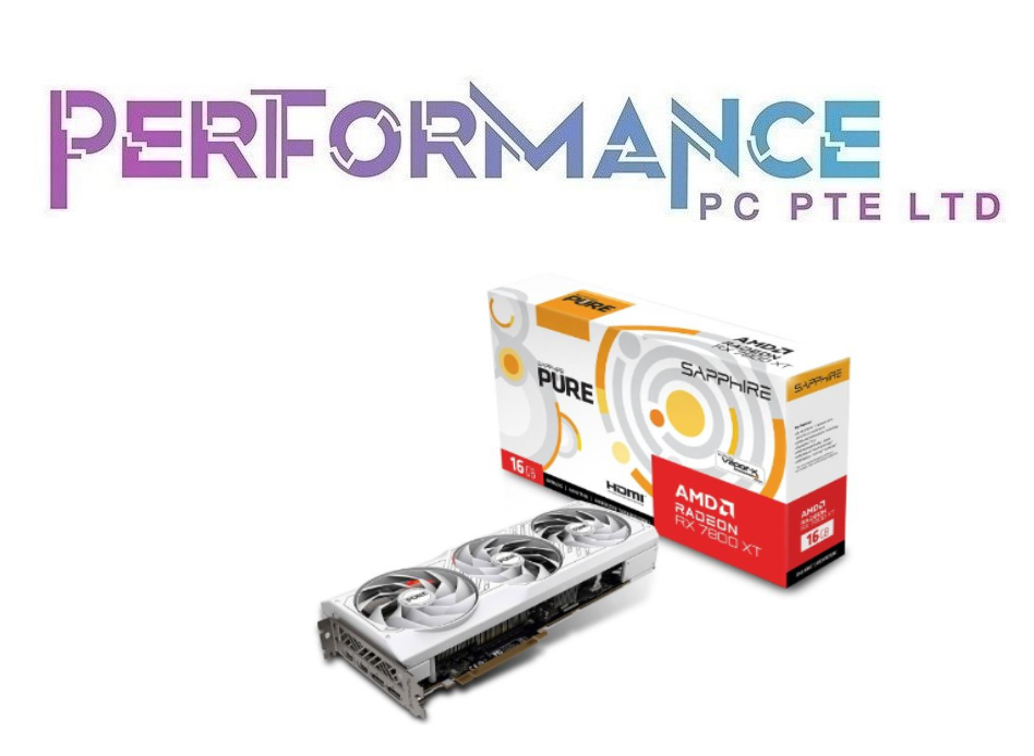 SAPPHIRE PURE RX 7800 XT 7800XT GAMING OC 16GB GDDR6 DUAL HDMI / DUAL DP - WHITE (2 YEARS WARRANTY BY CONVERGIENT SYSTEMS PTE LTD)