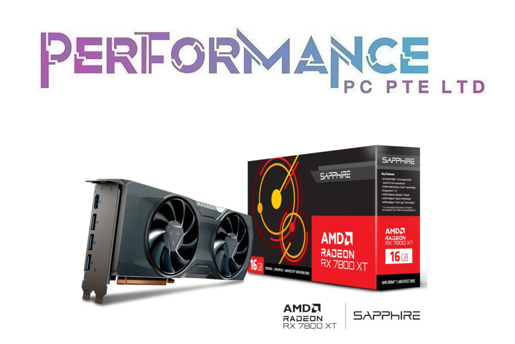 SAPPHIRE AMD RX 7800 XT 7800XT GAMING OC 16GB GDDR6 HDMI / TRIPLE DP (2 YEARS WARRANTY BY CONVERGENT SYSTEMS PTE LTD)