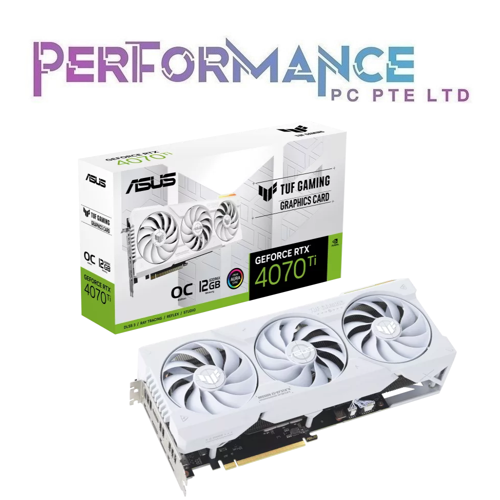 ASUS TUF Gaming GeForce RTX 4070 Ti RTX 4070Ti RTX4070 Ti RTX4070Ti White OC Edition 12GB GDDR6X (3 YEARS WARRANTY BY BAN LEONG TECHNOLOGY PTE LTD)