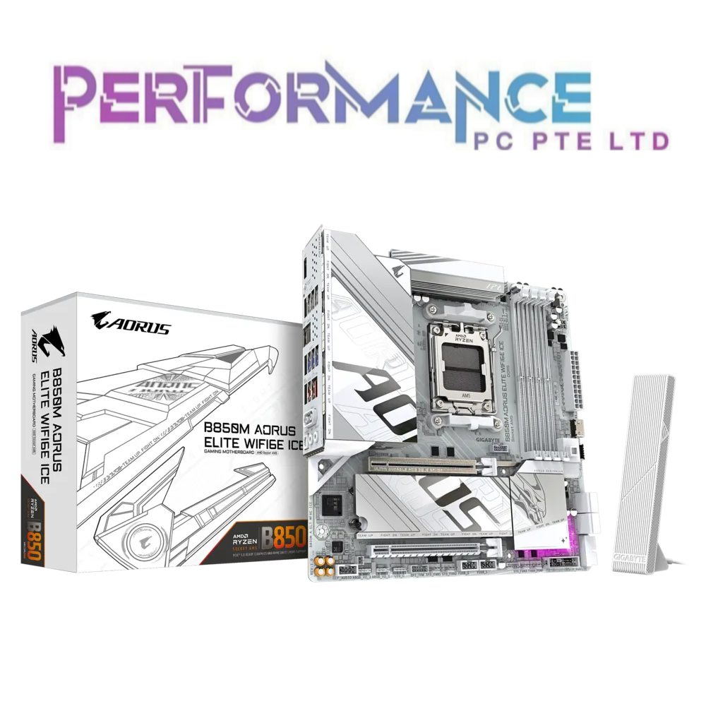 Gigabyte B850M B850 M B 850M B 850 M AORUS ELITE WIFI6E ICE DDR5 AM5 mATX Gaming Mobo Motherboard (3 YEARS WARRANTY BY CDL TRADING PTE LTD)