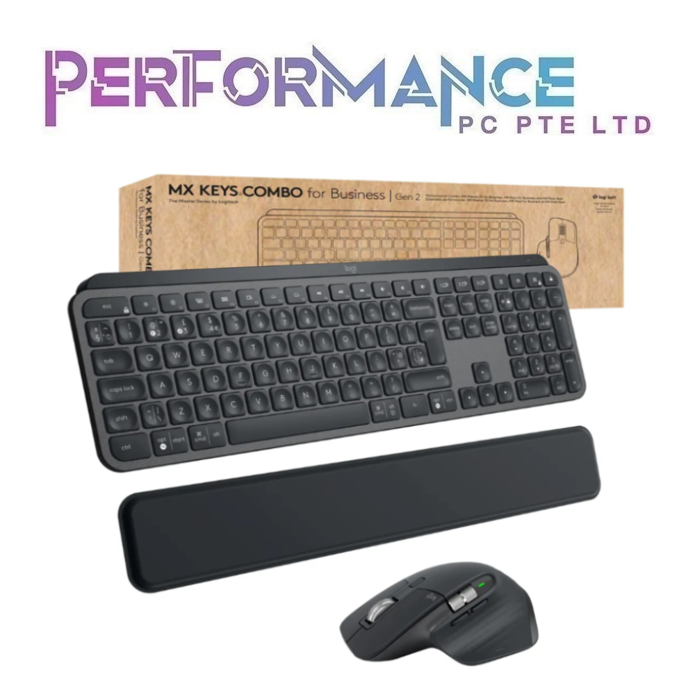 LOGITECH MX KEYS COMBO FOR BUSINESS GEN2 KEYBOARD AND MOUSE - GRAPHITE (2 YEARS WARRANTY BY BAN LEONG TECHNOLOGY PTE LTD)