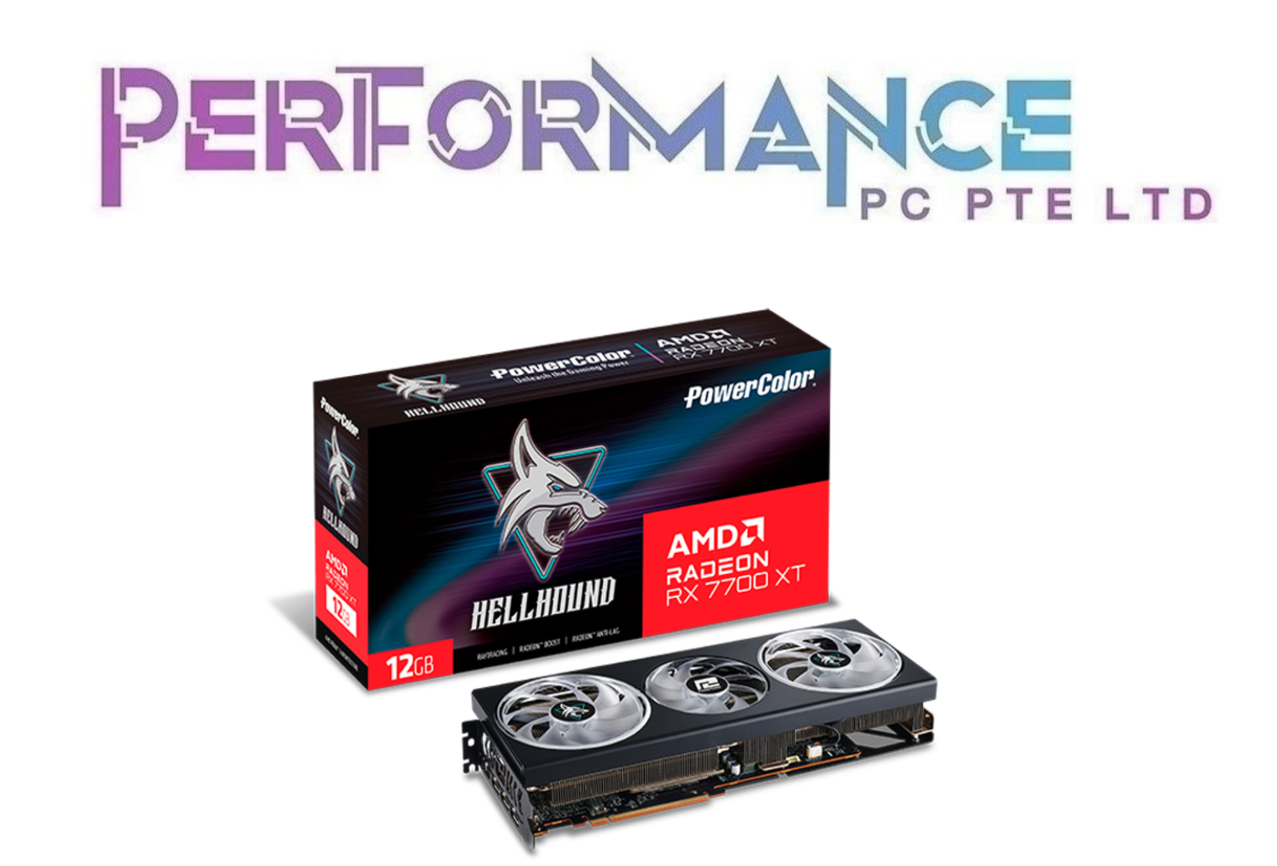 PowerColour Hellhound AMD Radeon RX 7700 XT RX7700XT RX 7700XT 12GB GDDR6 (3 YEARS WARRANTY BY BAN LEONG TECHNOLOGIES PTE LTD)