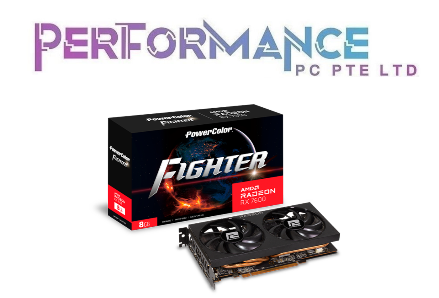 PowerColour Fighter AMD Radeon RX 7600 RX7600 8GB GDDR6 (3 YEARS WARRANTY BY BAN LEONG TECHNOLOGIES PTE LTD)