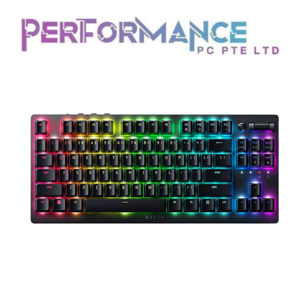 Razer DeathStalker V2 Pro Tenkeyless - Wireless Low Profile Optical Gaming Keyboard (Linear Red Switch) - Black / White Edition (1 YEAR WARRANTY BY BAN LEONG TECHNOLOGY PTE LTD)