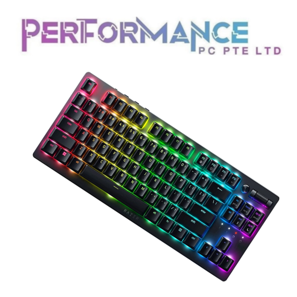 Razer DeathStalker V2 Pro Tenkeyless - Wireless Low Profile Optical Gaming Keyboard (Linear Red Switch) - Black / White Edition (1 YEAR WARRANTY BY BAN LEONG TECHNOLOGY PTE LTD)