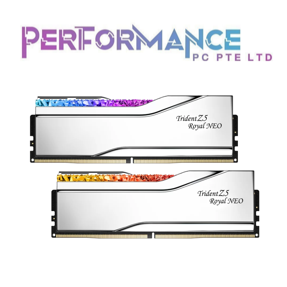 G.SKILL GSKILL Trident Z5 Royal Neo Silver DDR5 2x16GB/2x24GB 6000/6400/8000MHz AMD EXPO Dual Channel Kit Desktop Memory (LIMITED LIFETIME WARRANTY BY CORBELL TECHNOLOGY PTE LTD)