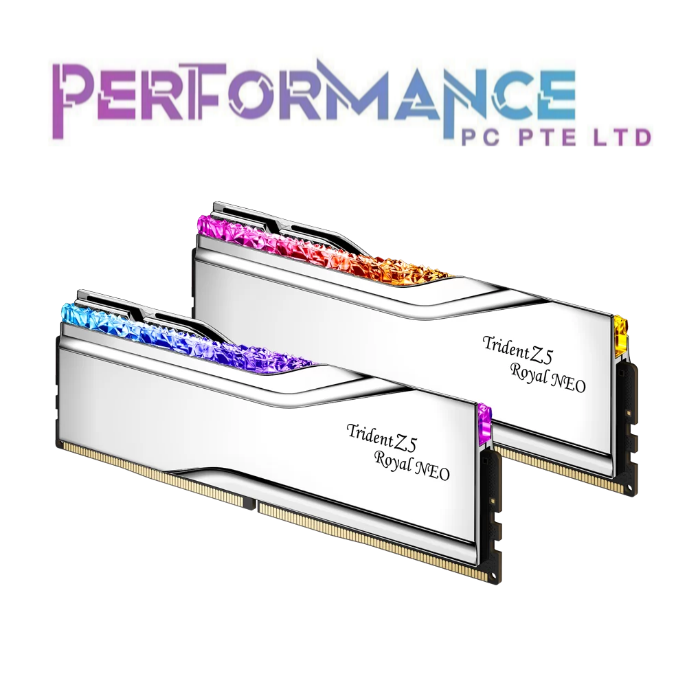 G.SKILL GSKILL Trident Z5 Royal Neo Silver DDR5 2x16GB/2x24GB 6000/6400/8000MHz AMD EXPO Dual Channel Kit Desktop Memory (LIMITED LIFETIME WARRANTY BY CORBELL TECHNOLOGY PTE LTD)