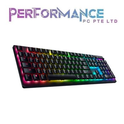 Razer DeathStalker V2 Pro - Wireless Low Profile Optical Gaming Keyboard (Linear Red Switch)(Clicky Purple Switch) - Black / White (1 YEAR WARRANTY BY BAN LEONG TECHNOLOGY PTE LTD)