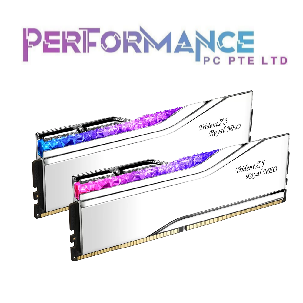 G.SKILL GSKILL Trident Z5 Royal Neo Silver DDR5 2x16GB/2x24GB 6000/6400/8000MHz AMD EXPO Dual Channel Kit Desktop Memory (LIMITED LIFETIME WARRANTY BY CORBELL TECHNOLOGY PTE LTD)