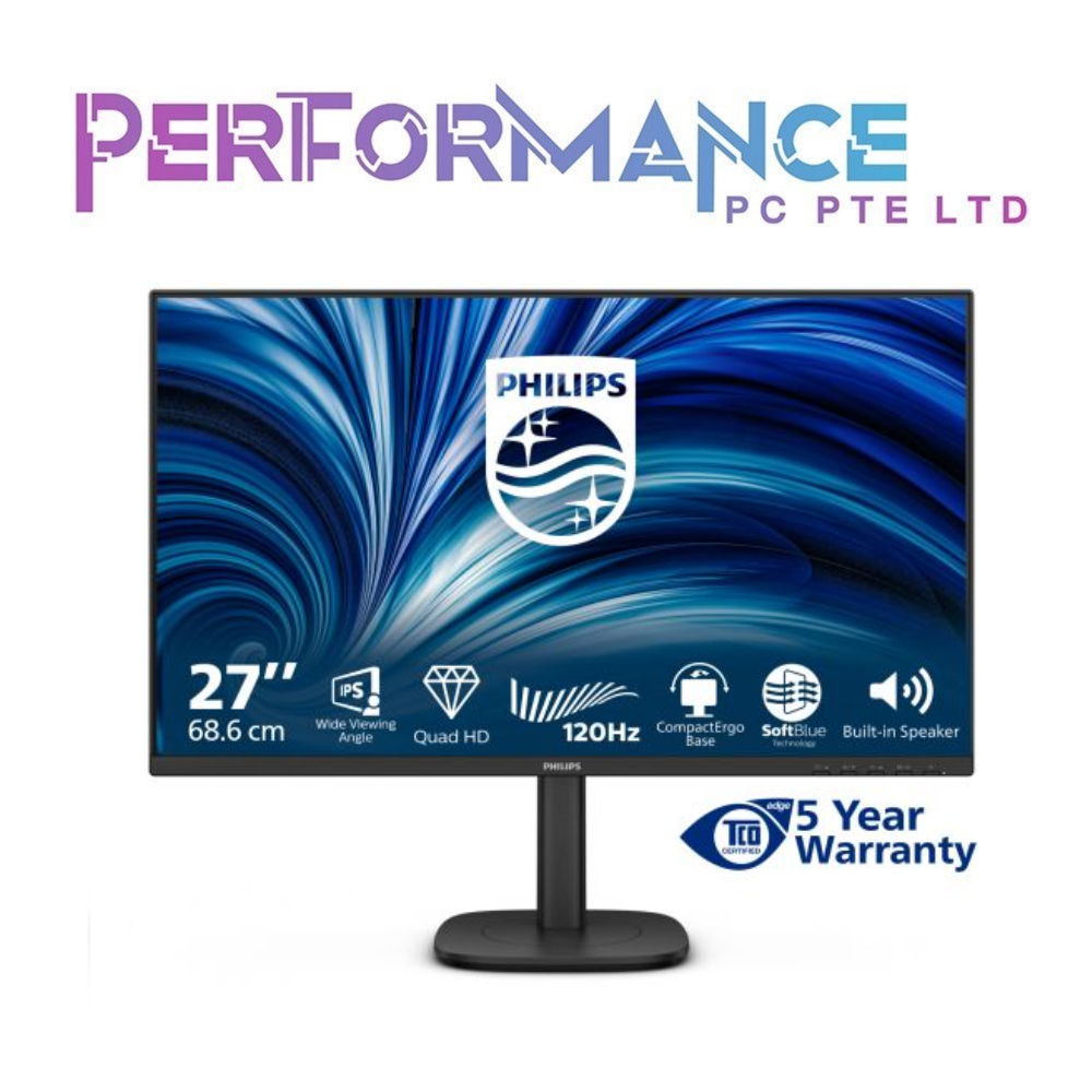 PHILIPS 27B2N3500J 27 INCH / QHD / IPS/120Hz / 4ms (GtG) Pivot 90° (3 YEARS WARRANTY BY CORBELL TECHNOLOGIES PTE LTD)
