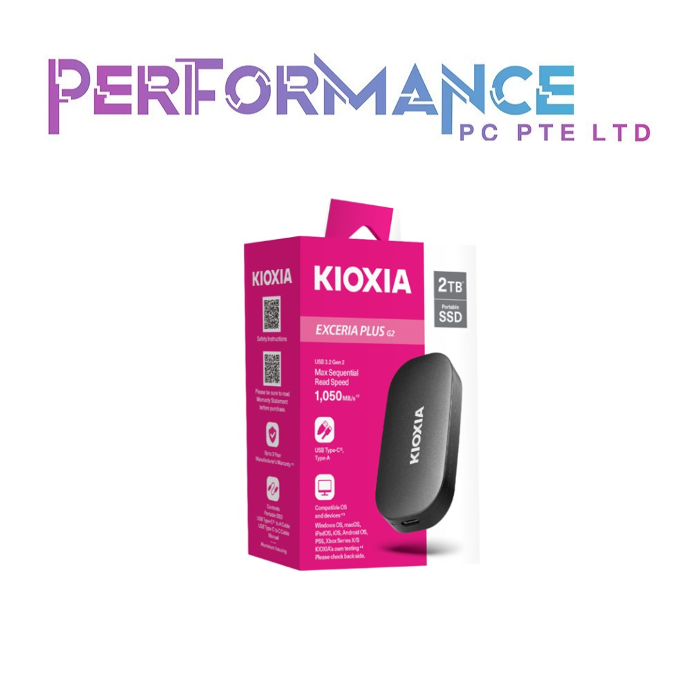 KIOXIA EXCERSIA PLUS G2 PORTABLE R1050 W1000 R 1050 1TB/2TB (3 YEARS WARRANTY BY KIOXIA PTE LTD)