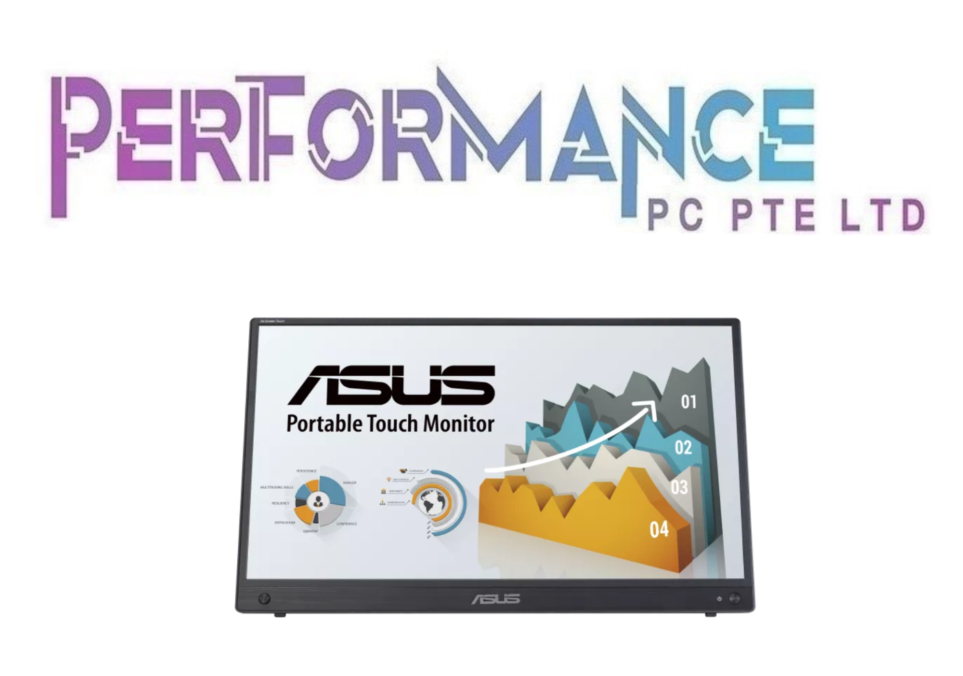 ASUS ZENSCREEN TOUCH MB16AHT portable monitor — 16 inch (15.6 inch viewable) FHD (1920 x 1080), IPS, 10-point touch, Mini-HDMI, ergo kickstand, tripod socket, ASUS Flicker Free and Low Blue Light technologies (3 YEARS WARRANTY BY AVERTECK PTE LTD)