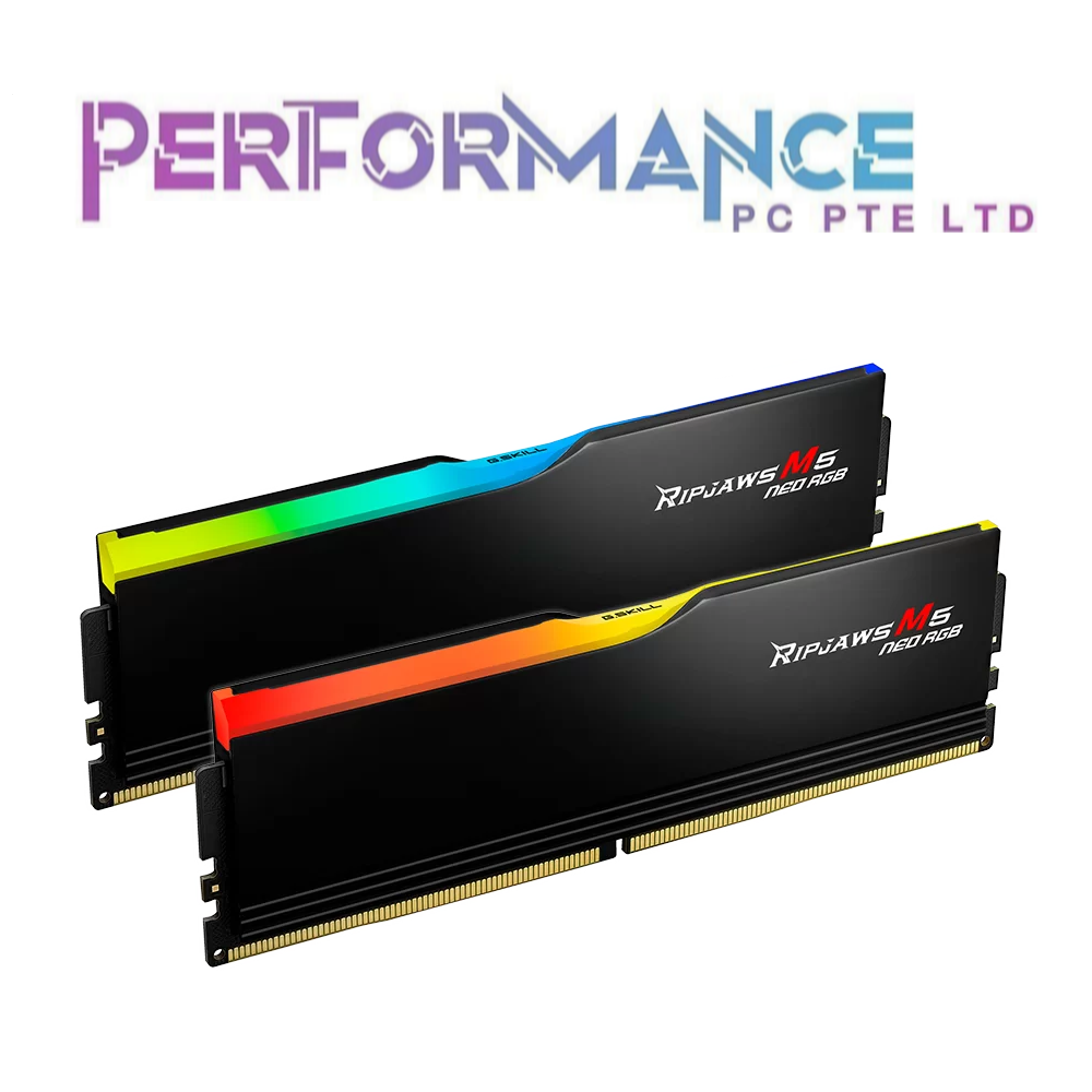 G.Skill GSKILL Ripjaws M5 Neo RGB DDR5 6000MHz / 6400MHz CL36 32GB (2x16GB) Black / White 1.35V AMD EXPO Memory RAM (LIMITED LIFETIME WARRANTY BY CORBELL TECHNOLOGY PTE LTD)