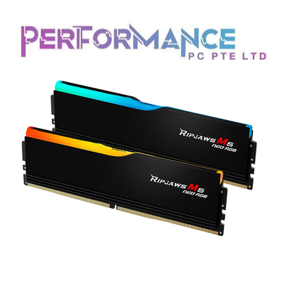 G.Skill GSKILL Ripjaws M5 Neo RGB DDR5 6000MHz / 6400MHz CL36 32GB (2x16GB) Black / White 1.35V AMD EXPO Memory RAM (LIMITED LIFETIME WARRANTY BY CORBELL TECHNOLOGY PTE LTD)