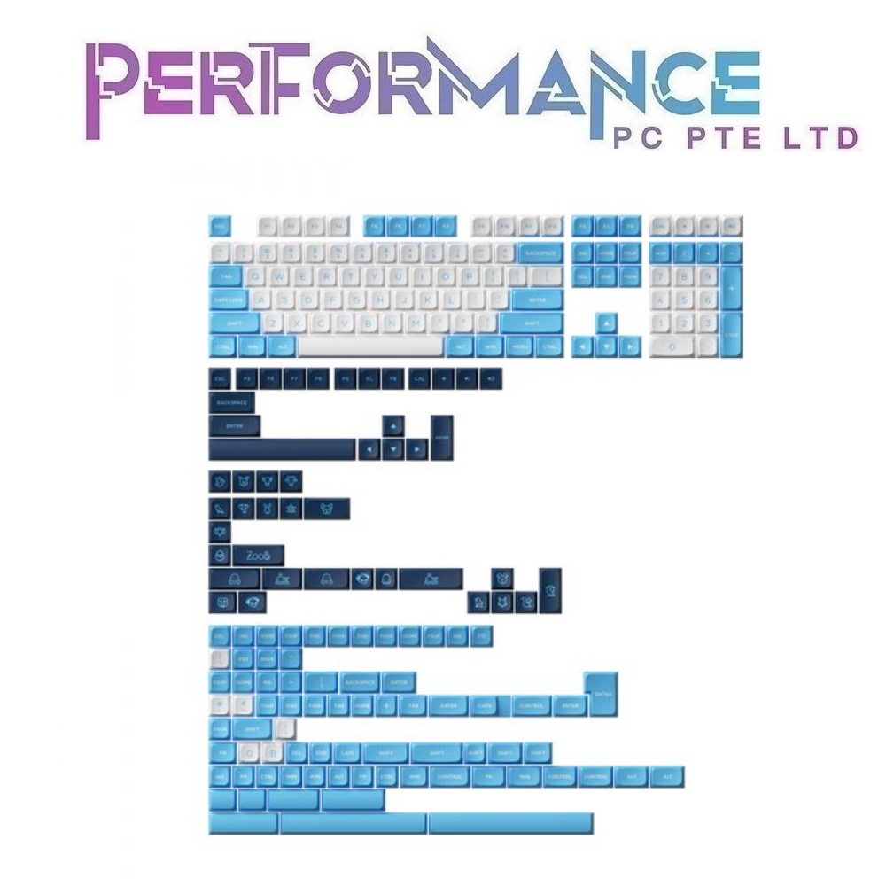 AKKO Keycap - Carolina UNC Blue (227pcs) MDA profile (1 YEARS WARRANTY BY TECH DYNAMIC PTE LTD)