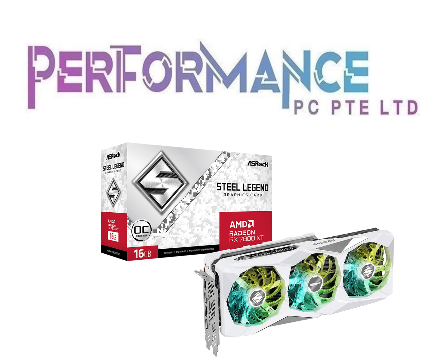 Asrock AMD Radeon RX 7800 XT Steel Legend 16GB OC White (3 YEARS WARRANTY BY TECH DYNAMIC PTE LTD)