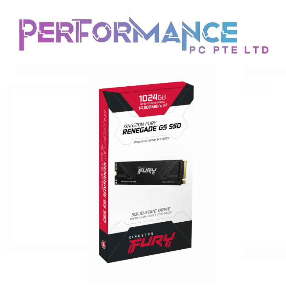 Kingston FURY Renegade G5 2280 PCIe Gen 5 NVMe M.2 SSD 1024GB /2048GB /4096GB (5 YEARS BY CONVERGENT SYSTEM PTE LTD)