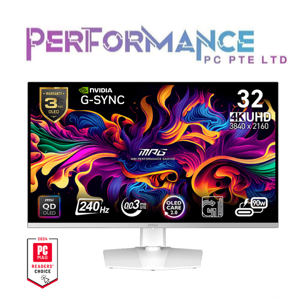 MSI MPG 321URXW QD-OLED UHD 240Hz 32 INCH GAMING OLED MONITOR (3 YEAR WARRANTY BY CORBELL TECHNOLOGY PTE LTD)