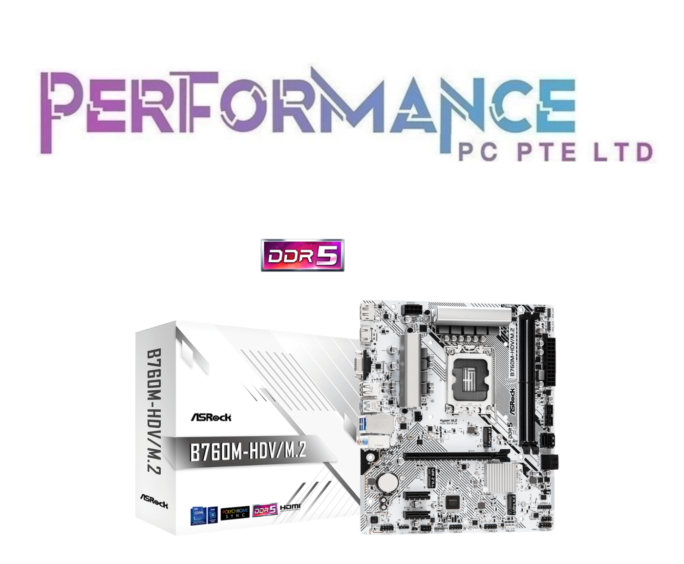 ASROCK B760M-HDV/M.2 Supports 13th Gen & 12th Gen and next gen Intel Core Processors (LGA1700) (3 YEARS WARRANTY BY TECH DYNAMIC PTE LTD)