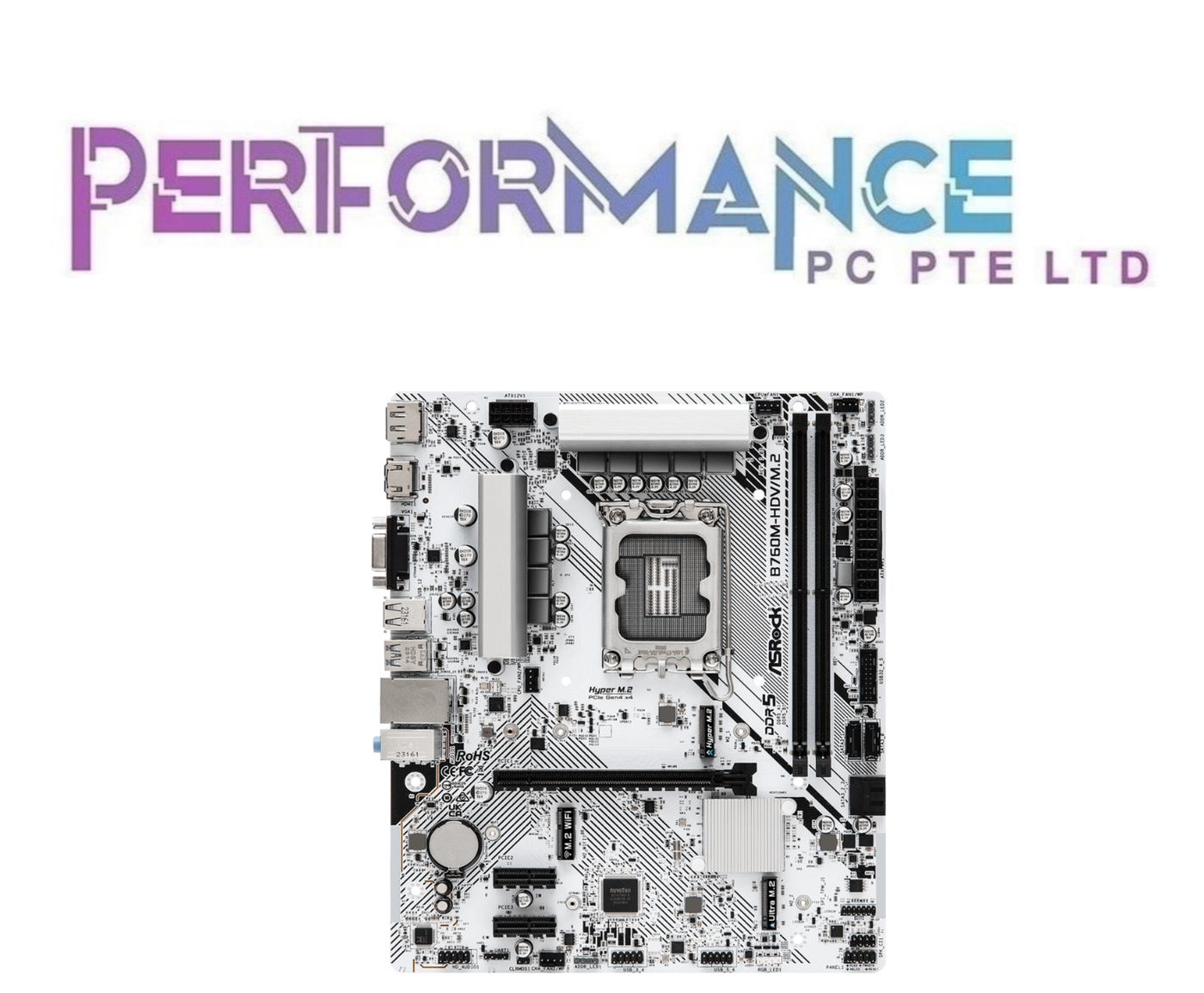 ASROCK B760M-HDV/M.2 Supports 13th Gen & 12th Gen and next gen Intel Core Processors (LGA1700) (3 YEARS WARRANTY BY TECH DYNAMIC PTE LTD)