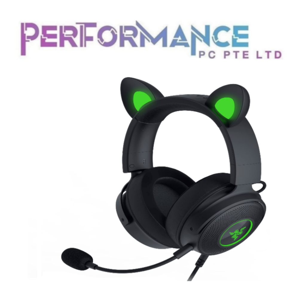 Razer Kraken Kitty V2 Pro - Wired RGB Headset with Interchangeable Ears - FRML Packaging - Black / QUARTZ Edition (2 YEARS WARRANTY BY BAN LEONG TECHNOLOGY PTE LTD)